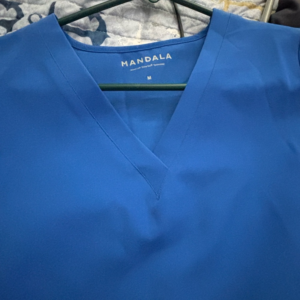 Mandala Women's Classic Blue V-Neck Blouse